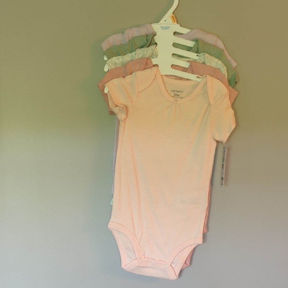 Carter's Pink and Green Bodysuits Soft Cotton One Pieces